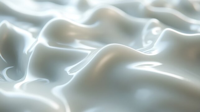 Abstract Fluid Texture, White Liquid, Smooth Surface,  Background