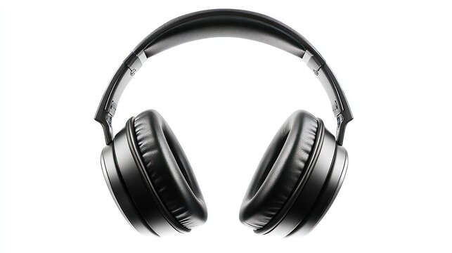 Black over-ear headphones studio shot