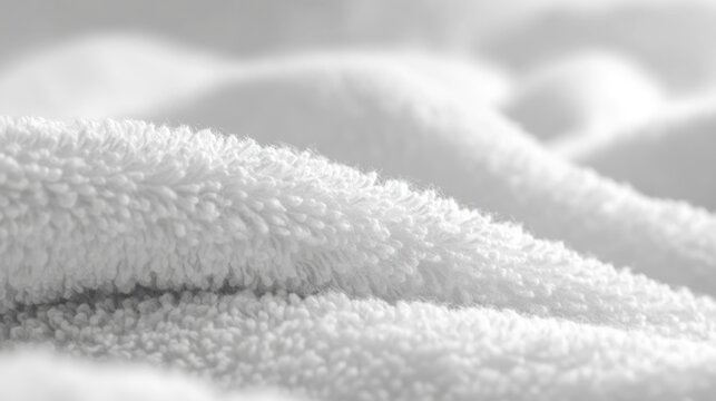 Closeup of Soft White Terry Cloth Fabric