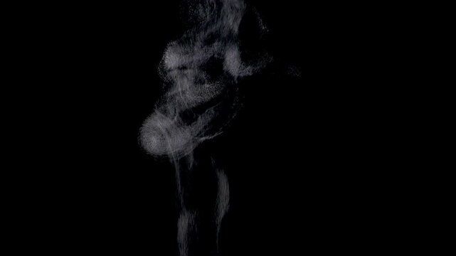 黒背景から蒸気が上がるスローモーション動画 4K 120fpsを30fpsに編集