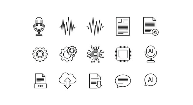 Technology icons for business communication.