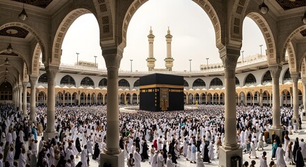 The kaaba in mecca a sacred view during hajj pilgrimage © Abul