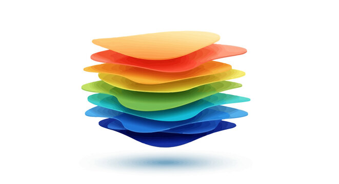Vibrant Rainbow Layers Abstract Design on White