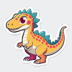 Fototapeta premium Cute Cartoon Dinosaur Sticker