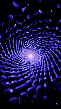 Captivating Spiral Light Formation: A Journey Through Vibrant Purple Patterns and Radiant Core Illuminating the Endless Depths of an Abstract Tunnel