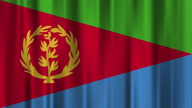Eritrea Flag Animation With Fabric Texture