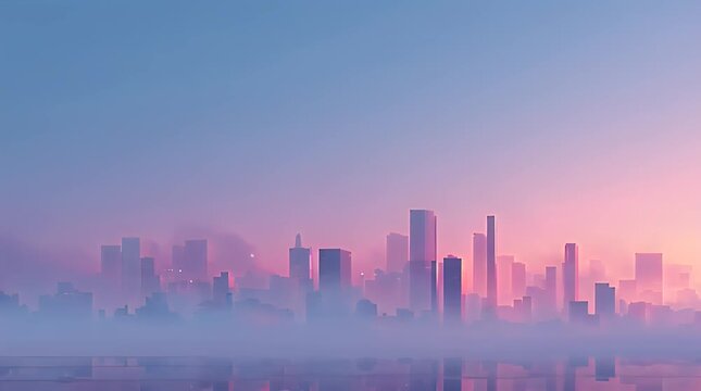Soft Fog over Neon Gradient Pink-Purple-Blue Sky