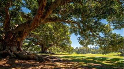 Fototapeta premium Moreton Bay Fig - Sunny Landscape Nature