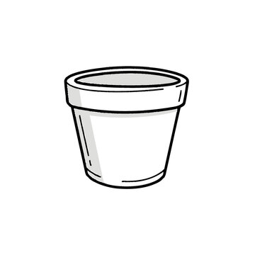 Simple empty flower pot vector illustration on white background