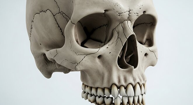 Human skull closeup.