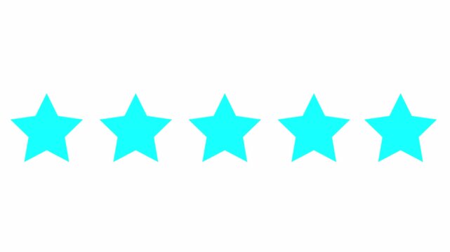 5 star rating concept animation on the whitenbackground ,star review concept
