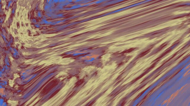 Dynamic abstract background featuring smooth fluid swirl patterns in warm earth tones of beige, gold, and red, contrasted with soft blue accents. This artistic motion texture creates a sense of energy