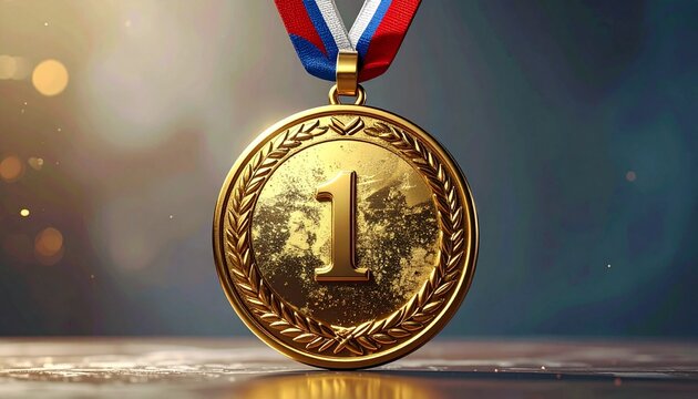1位に輝く金メダルが成功を象徴しています