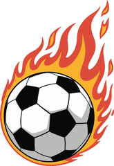 Fototapeta premium Flaming Football Vector Art, Icons