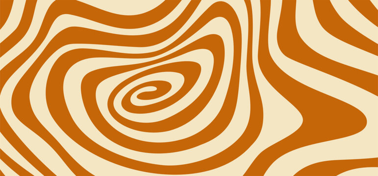 Swirl Caramel and Milk Pattern. Vector Chocolate Splash Background. Abstract Peanut Cream Spiral Swirl. Wavy Salted Caramel, Melting Toffee Sauce and Drizzle Candy Illustration.