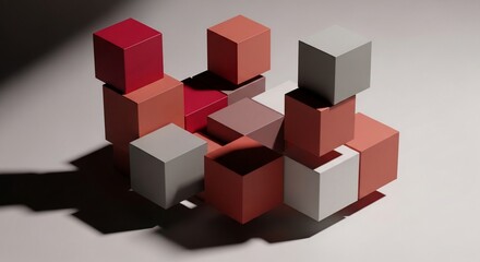 Fototapeta premium Abstract composition of colorful geometric cubes creating a modern visual art piece.