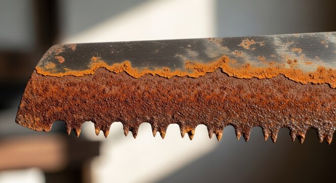 Close Up of Rusted Blade with Corrosion Details