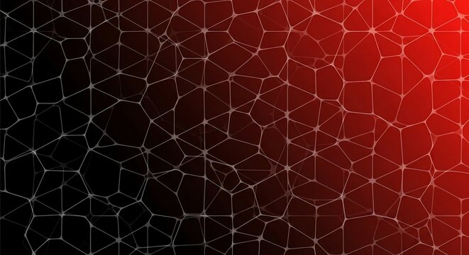 Abstract digital network background with red and black gradient.