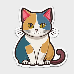 Fototapeta premium Cute Calico Cat Illustration