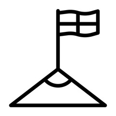 Corner Flag icon illustration. This is a vector single icon with a line style. It is suitable for various purposes, including website design, mobile app design, and logo design. © Arif Setyadi