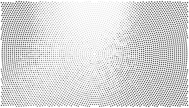 Abstract radial pattern of black dots on a white background digital texture halftone pattern dot pattern abstract background