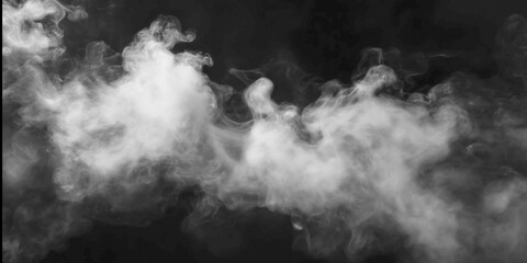 A captivating image of white smoke gracefully drifting against a stark black background. The texture adds depth, creating an ethereal and mysterious atmosphere. © WASIF-MEHMOOD