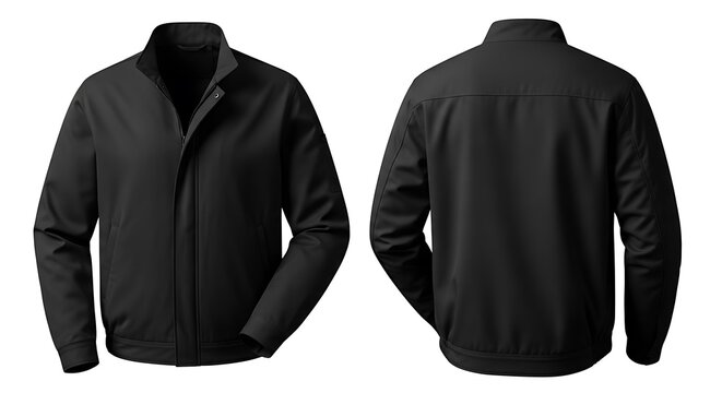 Mockup of a black color work jacket for men