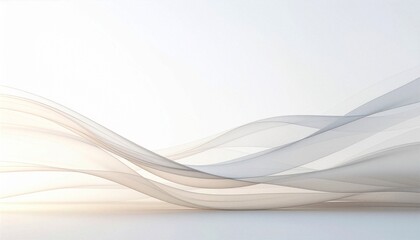 Fototapeta premium Abstract white wave background, smooth gradient, modern business design, copy space