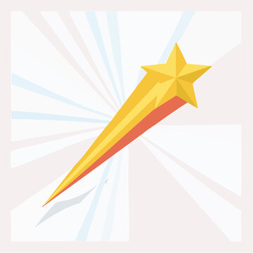 Golden Shooting Star with Streaks