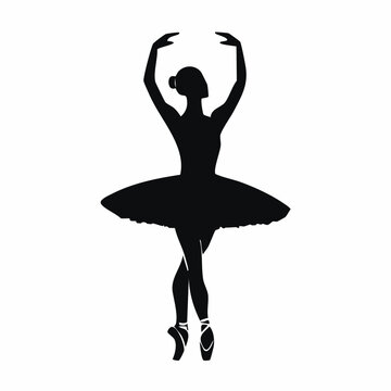 Silhouette of a Ballerina in Pointe Shoes