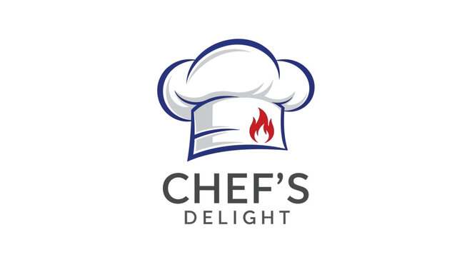 Chef hat with flame logo design.