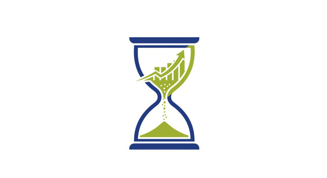 Green leaf in hourglass symbol.