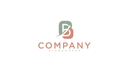 Minimalist Letter B Logo Design with Growth Arrow Concept © Sina_Art