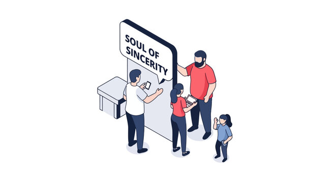 Team of People Working Together on Sincerity Sign Concept.
