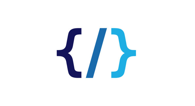 Bracket code symbol logo programming.