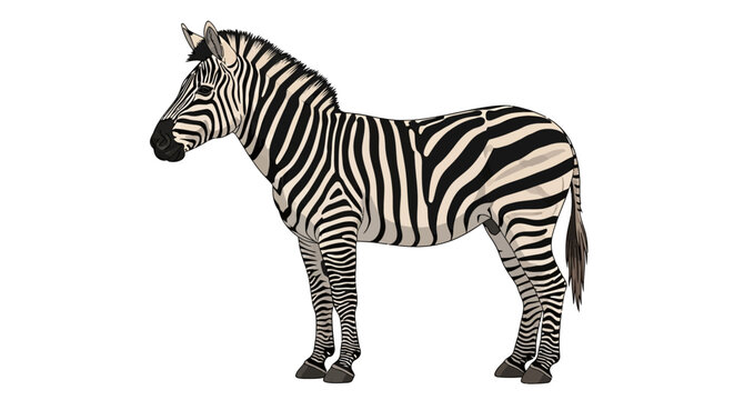 Illustration of a zebra standing against a white background