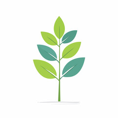 Obraz premium Stylized Green Plant with Leaves