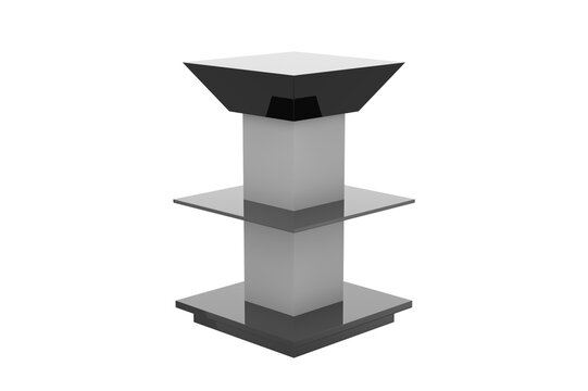 Super Market Display Stand Isolated On White Background. 3d illustration