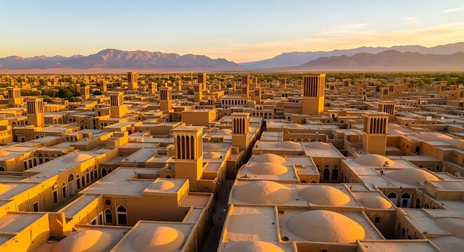Yazd at sunset.