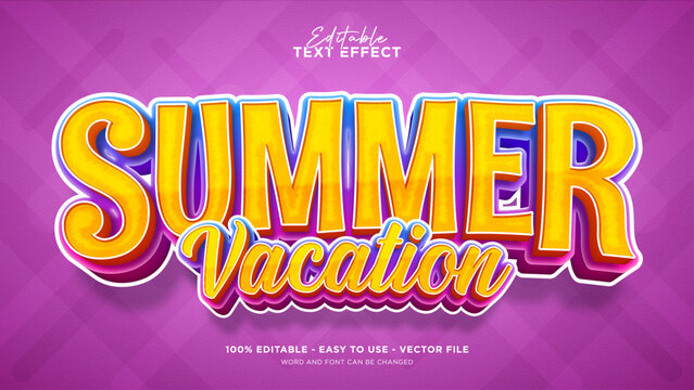Summer season editable text effect, holidays text style effect