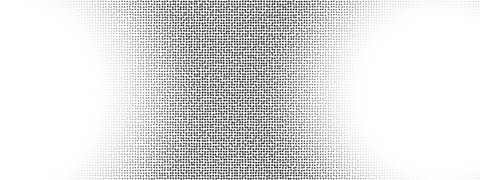Noise circle texture pattern with pixel halftone and white background. Dot square gradient effect design by halftone. Tone half line comic or honeycomb perforation for endless.