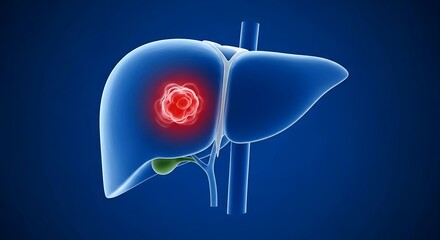 Human Liver with Tumor Illustration Anatomy.