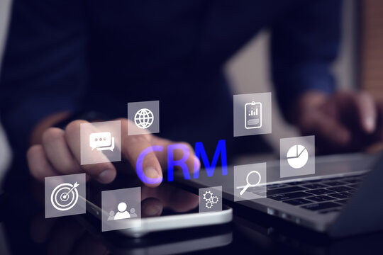 Concept of business digitalization and  data-driven marketing, automation, and smart communication