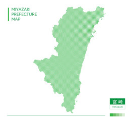 Obraz premium 宮崎県・Miyazaki(ドット地図)