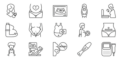 Fototapeta premium Pregnancy and Maternity Icons A Comprehensive Collection for Healthcare and Family Planning