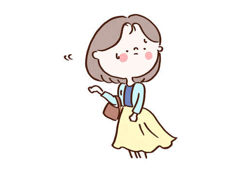 A highly sensitive woman walking nervously and worrying too much about her surroundings