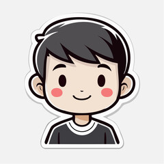Obraz premium Cute Cartoon Boy Sticker