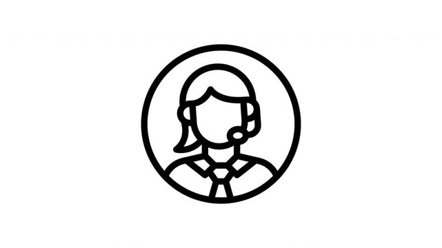 virtual assistant minimalist stroke animation