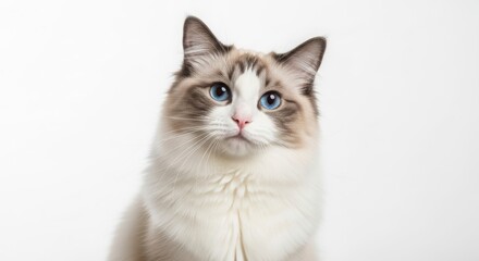 Fototapeta premium Cute domestic cat looking forward.