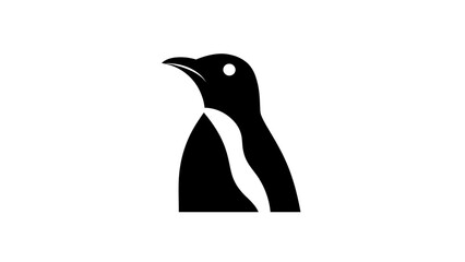 Obraz premium Simple Black and White Penguin Silhouette Icon Vector Graphic for Branding and Design